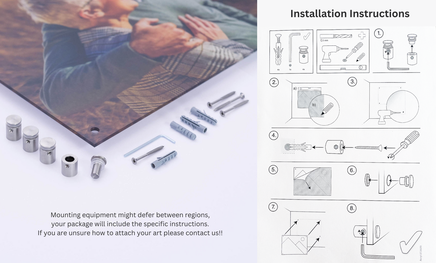 Acrylic Glass Print installation instructions