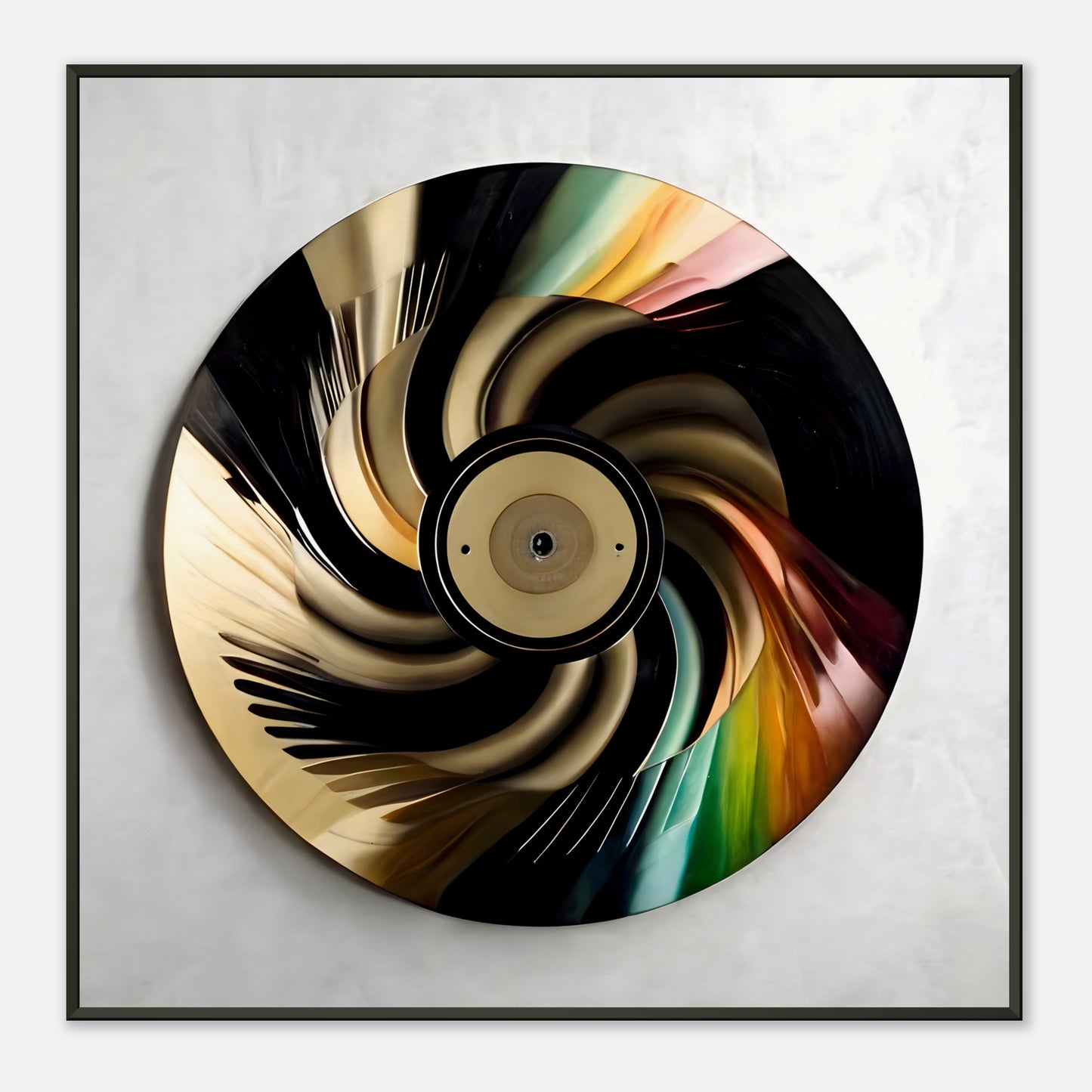 Framed music poster of vinyl record