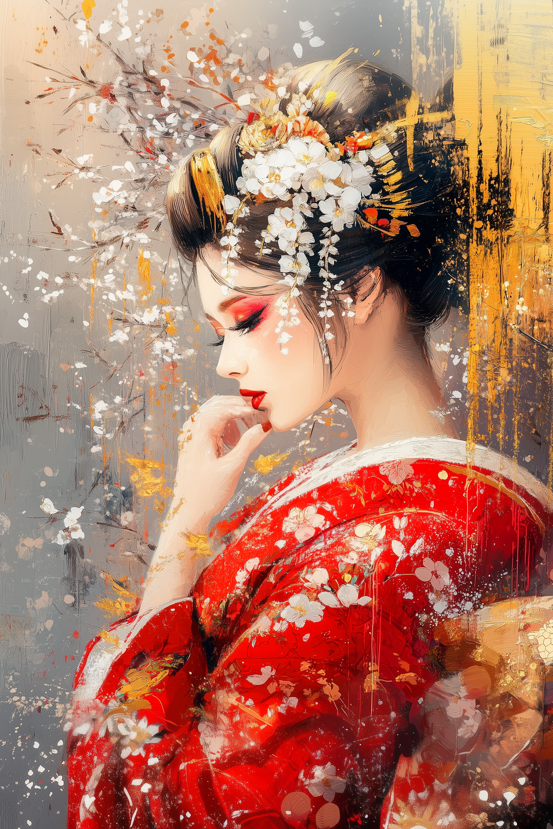 Japanese Geisha wall art printed on acrylic glass with vibrant finish