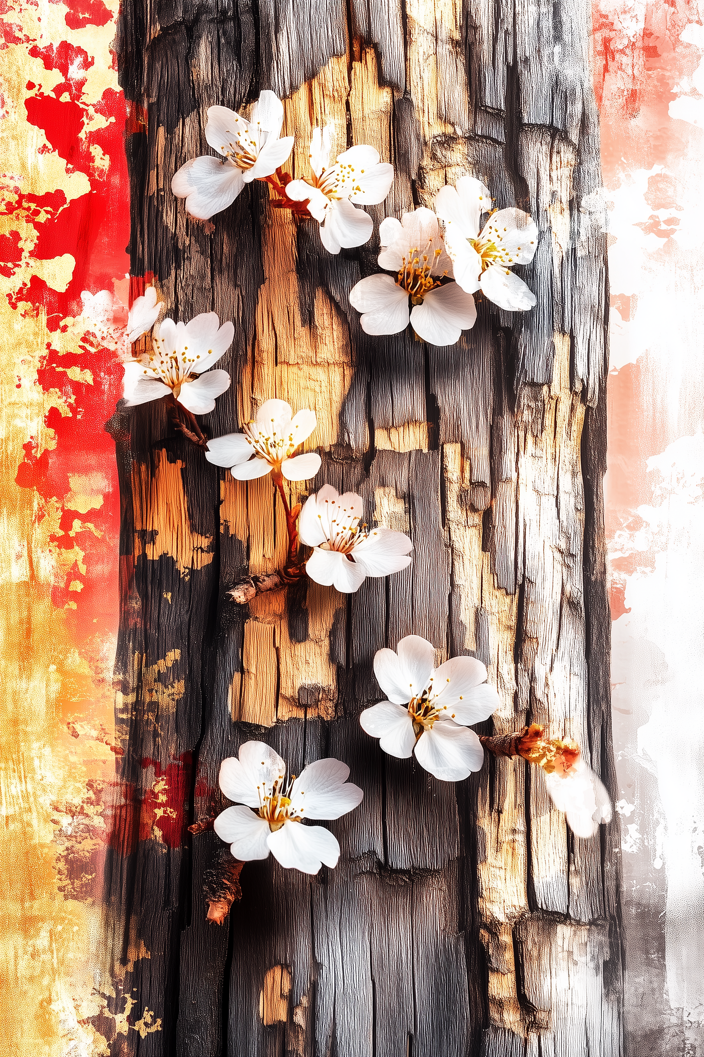 Japanese Geisha wall art as metal framed poster in modern living room