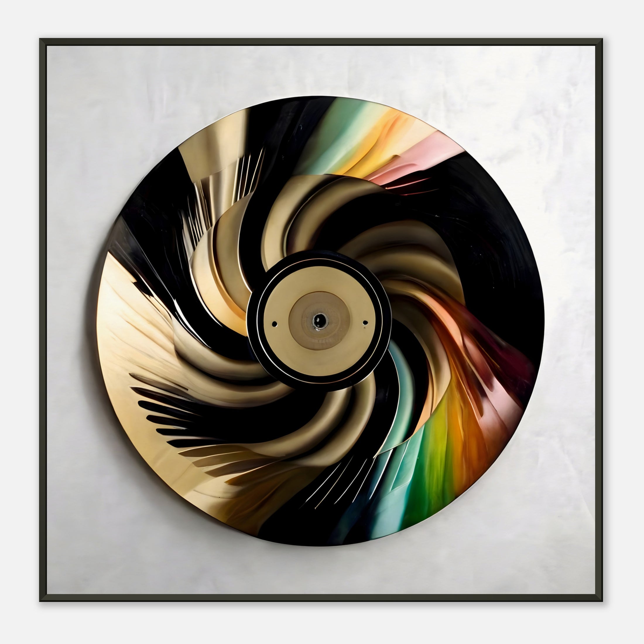 Framed music poster of vinyl record