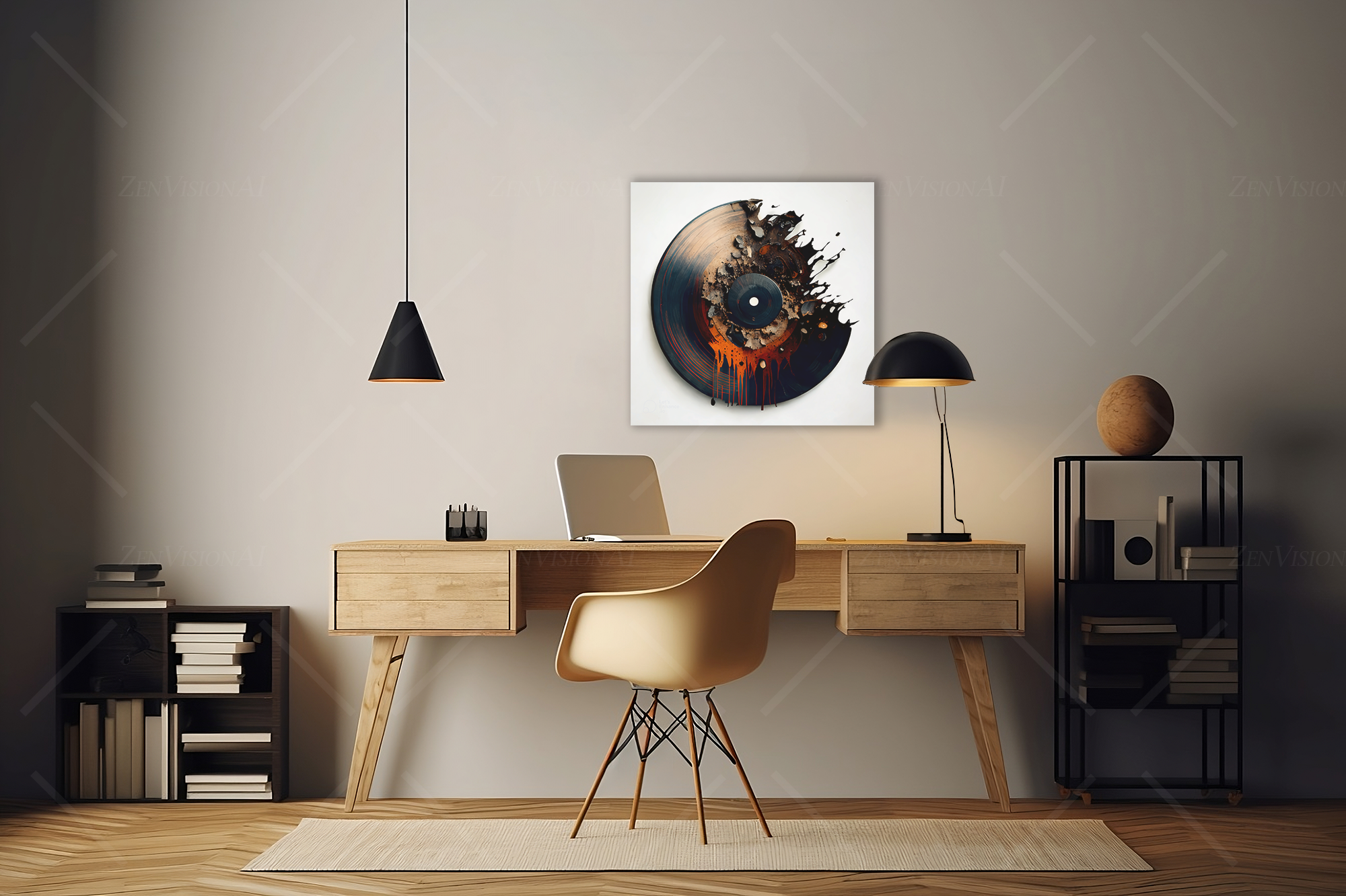 Vinyl Record Print Office Decor